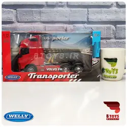 ماکت کشنده فلزی تریلی ولوو fh500 دو محور قرمز(VOLVO FH500 welly)