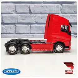 ماکت کشنده فلزی تریلی ولوو fh500 دو محور قرمز(VOLVO FH500 welly)
