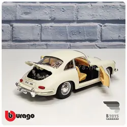 ماکت پورشه 356کوپه 1961 کرم بوراگو (Porsche 356b COUPE Burago)