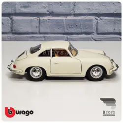 ماکت پورشه 356کوپه 1961 کرم بوراگو (Porsche 356b COUPE Burago)