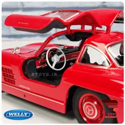 ماکت مرسدس بنز 300 اس ال قرمز ویلی(Mercedes benz 300sl welly)