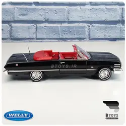 ماکت شورولت ایمپالا 1963 مشکی ویلی(Chevrolet Impala 1963 welly)