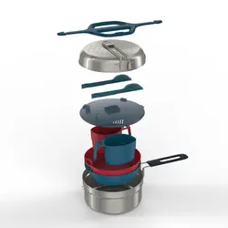 ست ظروف کمپینگ کچوا – 2 نفره – استیل ضد زنگ – MH500