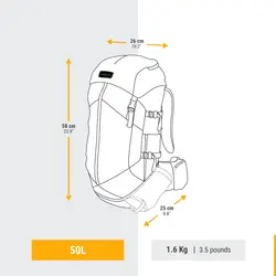 کوله پشتی کوهنوردی زنانه فورکلاز- 50 لیتری – MT 100 EASYFIT