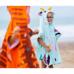 حوله پانچو بچه گانه پنبه – سبز / الگوی گوزن – غزال- NABAIJI