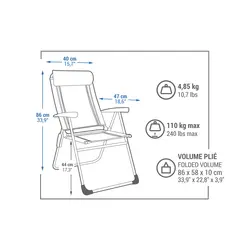 صندلی کمپینگ تاشو کچوا- استیل / آلومینیوم – comfort