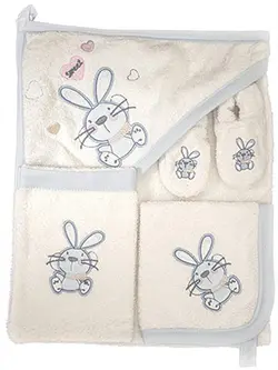 حوله نوزاد 6 تکه آبی خرگوش