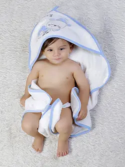 حوله نوزادی شش تکه آبی خرس خوابالو
