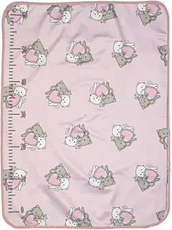 زیرانداز نوزاد دخترانه فانتزی گربه و قلب صورتی