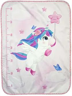 زیرانداز نوزاد عروسکی اسب تک شاخ بالدار و ستاره دخترانه