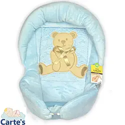 قنداق سویسی نوزاد گلدوزی خرس رنگ آبی