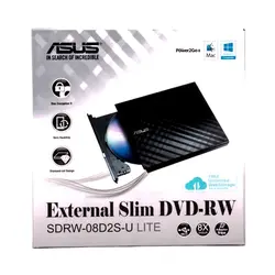 دی وی دی رایتر اکسترنال ASUS مدل SDRW-08D2S-U LITEگارانتی اصلیDVD-RW External ASUS Model SDRW-08D2S-U LITE