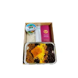 عدس پلو با گوشت و ماست موسیر