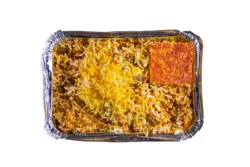 لوبیا پلو با سالاد شیرازی