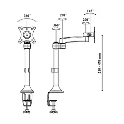 پایه رومیزی مانیتور LD-410A ال سی دی آرم LCD Arm