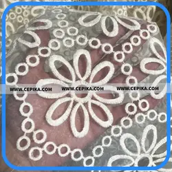 پارچه ارگانزا طرح گل 8برگ