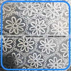 پارچه ارگانزا طرح گل 8برگ