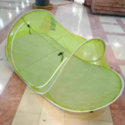 پشه بند قایقی ۱نفره کف ضخیم تورحریر رنگ سبزصادراتی