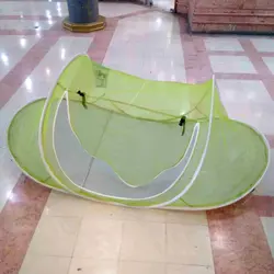 پشه بند قایقی ۱نفره کف ضخیم تورحریر رنگ سبزصادراتی