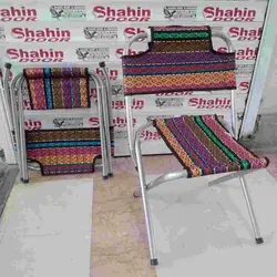 صندلی تاشو پشت دار مسافرتی طرح جاجیم سایز78cm x 45cm x 45cm