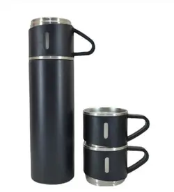 فلاسک استیل دوجداره ۳ لیوان مسافرتی
