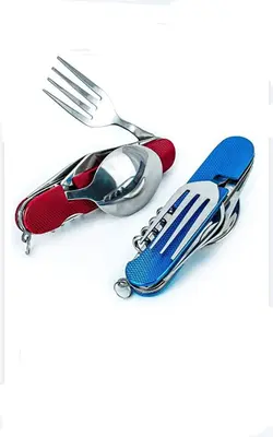 قاشق وچنگال کوهنوردی و مسافرتی چند کاره