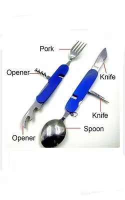 قاشق وچنگال کوهنوردی و مسافرتی چند کاره