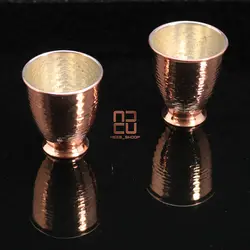فنجان قهوه خوری پایه دار چکش کاری شده