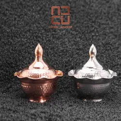 قندان مسی بدون پایه چکش کاری شده