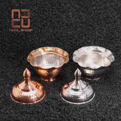 قندان مسی بدون پایه چکش کاری شده