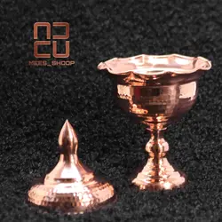 قندان مسی پایه دار چکش کاری شده