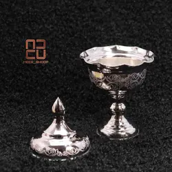 قندان مسی پایه دار طرح دار