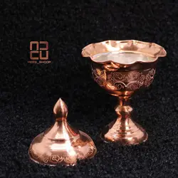 قندان مسی پایه دار طرح دار