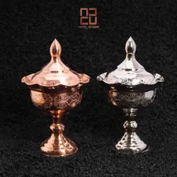 قندان مسی پایه دار طرح دار