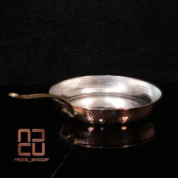 ماهیتابه مسی تک دسته برنجی