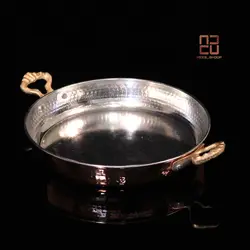 ماهیتابه مسی دودسته برنجی