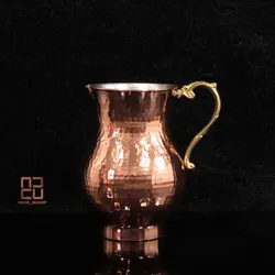 پارچ مسی چکش کاری شده دسته برنجی