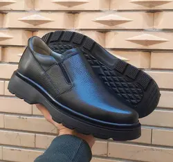 کفش طبی مردانه چرم طبیعی مدل تانگو مشکی ارسال رایگان