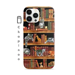 قاب گوشی باطرح کتابخانه باگربه