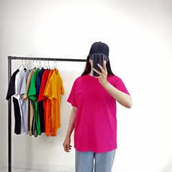 چاپ روی تیشرت سرخابی پنبه