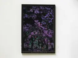 تابلو دکوراتیو برگ های بنفش و سبز | کد ST127