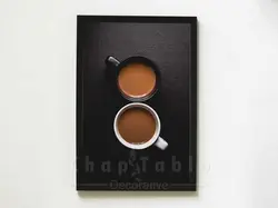 تابلو دکوراتیو کافی شاپ طرح فنجان قهوه | کد SR103