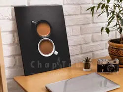 تابلو دکوراتیو کافی شاپ طرح فنجان قهوه | کد SR103
