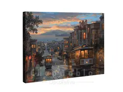 تابلو نقاشی طرح خیابان و قطار شهری | کد SNR112