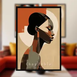 ست تابلو 2 تکه طرح دختر آفریقایی | کد STS297