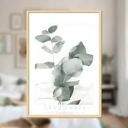 تابلو مدرن ست 8 تکه تم سبز کرم قهوه ای | کد STS389