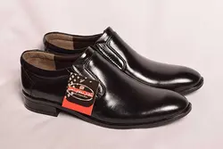 کفش چرم مردانه بدون بند مشکی