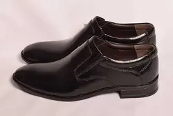 کفش چرم مردانه بدون بند مشکی