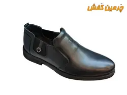 کفش تمام چرم مردانه رخشی بدون بند کد 20343 + رنگبندی