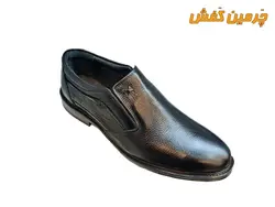 کفش تمام چرم مردانه مجلسی رخشی زیره ترمو بدون بند کد 7251